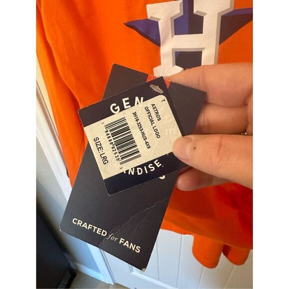 NWT Fanatics MLB Houston Astros Baseball Long Sleeve V-Neck Top Size Large - Picture 5 of 8